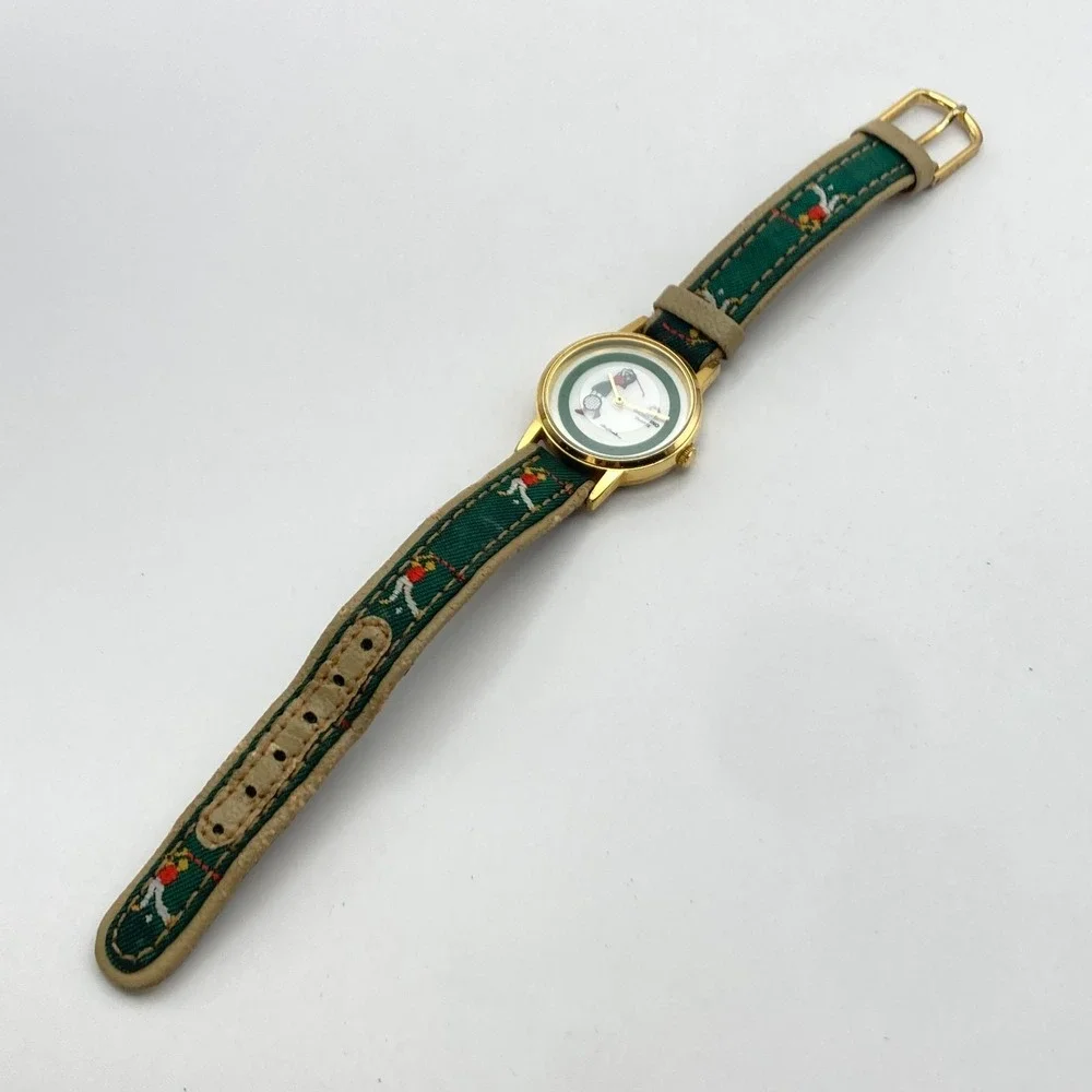Vintage Giordano Women's Watch Golf Gold Tone Rotating Ball New Battery SMALL 7